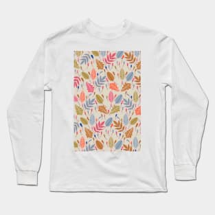 Retro Leaves Illustration Long Sleeve T-Shirt